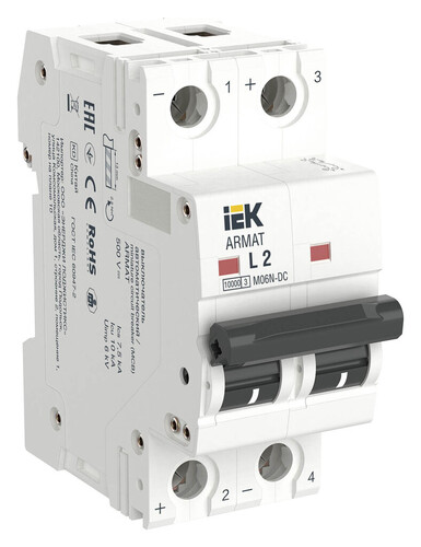 Автоматический выключатель Armat M06N-DC 2P L 2А IEK