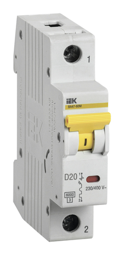 Автоматический выключатель Karat ВА47-60M 1P D 20А 6кА IEK