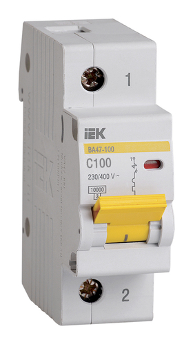 Автоматический выключатель IEK ВА47-100 1P 100А (C) 10кА, MVA40-1-100-C