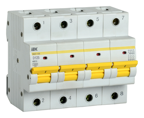 Автоматический выключатель Karat ВА47-150 4P D 125А 15кА IEK