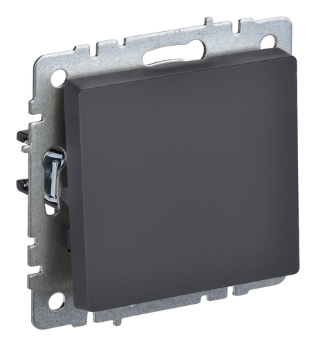 Переключатель 1-клавишный IEK BRITE, скрытый монтаж, графит, BR-V12-0-10-K53