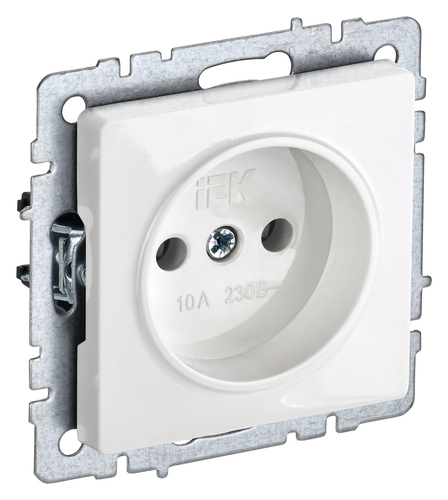 Розетка IEK BRITE, скрытый монтаж, белый, BR-R10-10-K01