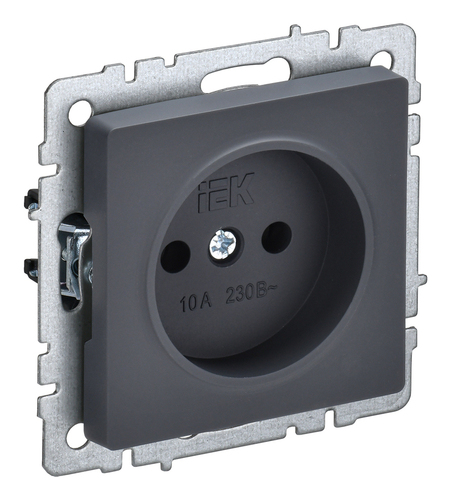 Розетка IEK BRITE, скрытый монтаж, графит, BR-R10-10-K53
