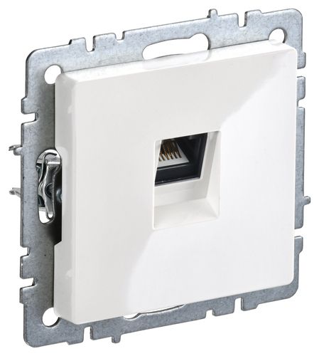 Розетка компьютерная RJ45 IEK BRITE, скрытый монтаж, белый, BR-K10-2-K01