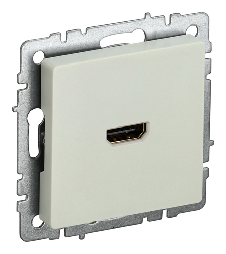 Розетка HDMI IEK BRITE, скрытый монтаж, бежевый, BR-H10-K10
