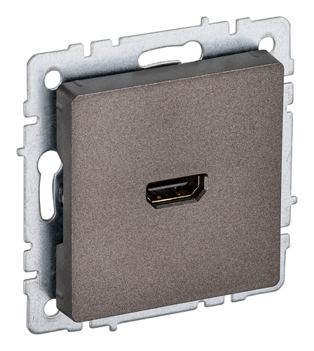 Розетка HDMI IEK BRITE, скрытый монтаж, темная бронза, BR-H10-K45