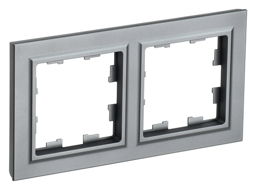 Рамка 2 поста IEK BRITE, сталь, BR-M22-K46