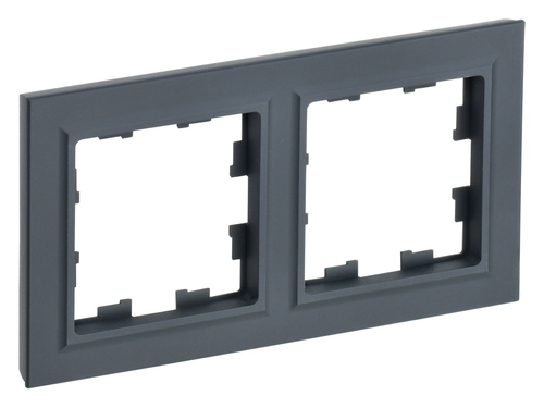 Рамка 2 поста IEK BRITE, графит, BR-M22-K53