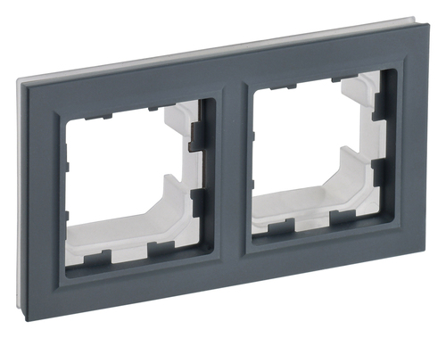 Рамка 2 поста IEK BRITE, графит, BR-M22-44-K53