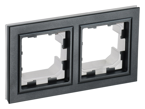 Рамка 2 поста IEK BRITE, черный, BR-M22-44-K02