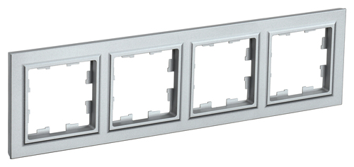Рамка 4 поста IEK BRITE, алюминий, BR-M42-K47