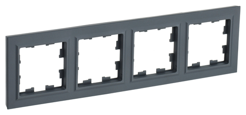 Рамка 4 поста IEK BRITE, графит, BR-M42-K53