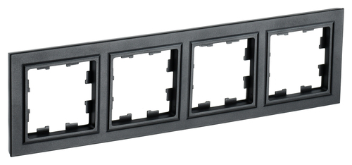 Рамка 4 поста IEK BRITE, черный, BR-M42-K02