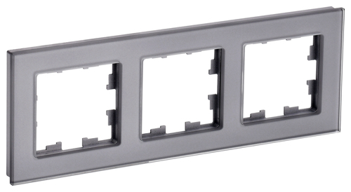 Рамка 3 поста IEK BRITE, серый, BR-M32-G-K03