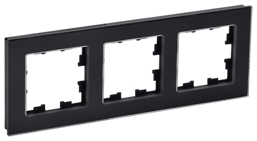 Рамка 3 поста IEK BRITE, черный, BR-M32-G-K02