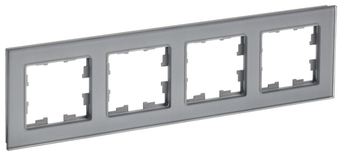 Рамка 4 поста IEK BRITE, серый, BR-M42-G-K03