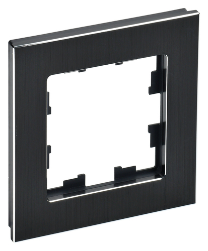 Рамка 1 пост IEK BRITE, черный, BR-M12-M-K02