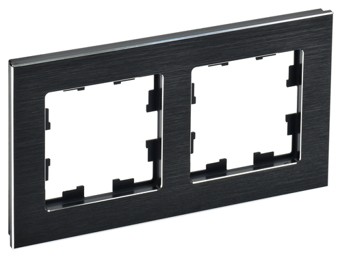 Рамка 2 поста IEK BRITE, черный, BR-M22-M-K02