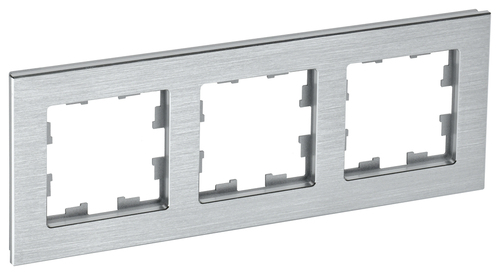 Рамка 3 поста IEK BRITE, алюминий, BR-M32-M-K47