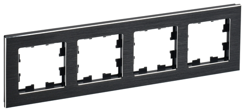 Рамка 4 поста IEK BRITE, черный, BR-M42-M-K02