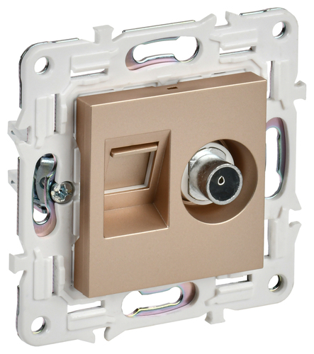 SKANDY Роз. двойная TV+RJ45 кат.6E SK-A15Sa песоч. IEK