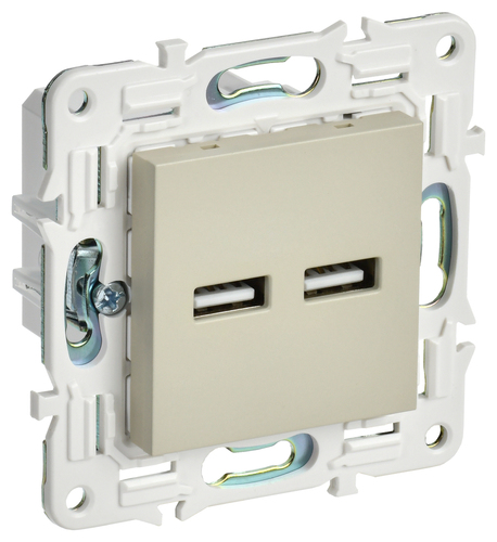 SKANDY Роз. USB A+A 3,1А SK-R15B беж. IEK