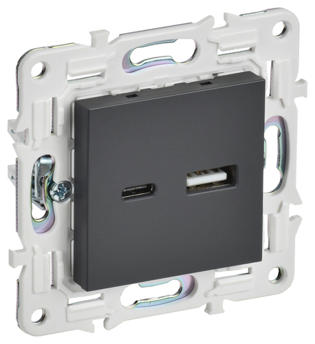 SKANDY Роз. USB A+C 18Вт SK-R13T титан IEK