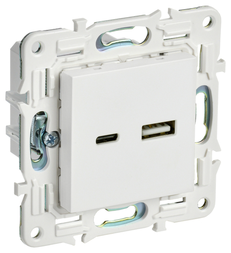 SKANDY Роз. USB A+C 3,1А SK-R14W арк. бел. IEK