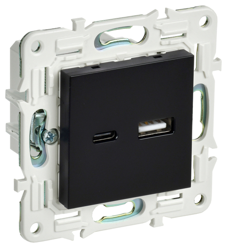 SKANDY Роз. USB A+C 3,1А SK-R14Bl черн. IEK