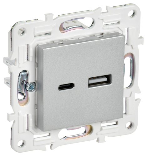 SKANDY Роз. USB A+C 3,1А SK-R14S сереб. IEK