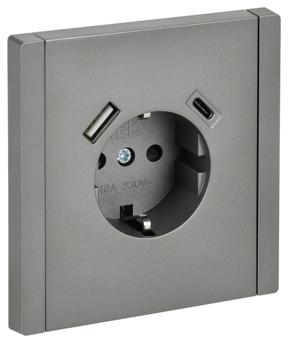 FORTE&PIANO Роз. з/к/ш в/к 16А USB A+C 18Вт FP547 ст. IEK