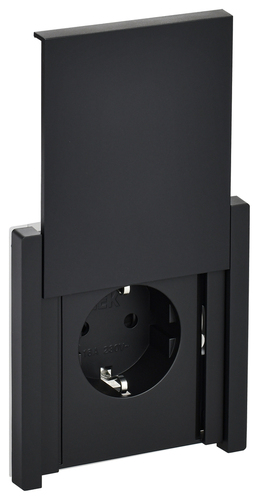 FORTE&PIANO Роз. с з/к/ш с кр. в/к 16А IP44 FP121 чер. IEK
