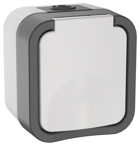 TORS Розетка 1-я с з/к кр. 16А IP55 TS220 сер-бел IEK
