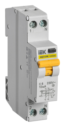Выкл. авт. диф. тока АВДТ32ML тип A С6 10мА KARAT IEK
