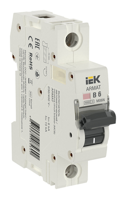 Автоматический выключатель IEK ARMAT 1P 6А (B) 6кА, AR-M06N-1-B006