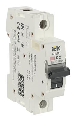 Автоматический выключатель IEK ARMAT 1P 2А (C) 6кА, AR-M06N-1-C002