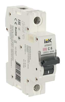 Автоматический выключатель IEK ARMAT 1P 6А (C) 6кА, AR-M06N-1-C006