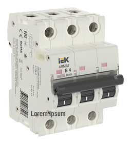 Автоматический выключатель IEK ARMAT 3P 4А (B) 6кА, AR-M06N-3-B004