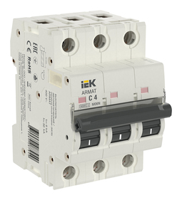 Автоматический выключатель IEK ARMAT 3P 4А (C) 6кА, AR-M06N-3-C004