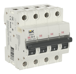 Автоматический выключатель IEK ARMAT 4P 4А (B) 6кА, AR-M06N-4-B004