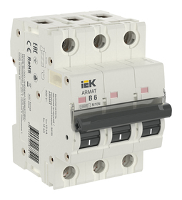 Автоматический выключатель IEK ARMAT 3P 6А (B) 10кА, AR-M10N-3-B006