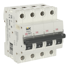 Автоматический выключатель IEK ARMAT 4P 2А (B) 10кА, AR-M10N-4-B002