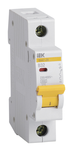 Автоматический выключатель IEK ВА47-29 1P 32А (B) 4.5кА, MVA20-1-032-B
