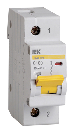 Автоматический выключатель IEK ВА47-100 1P 100А (C) 10кА, MVA40-1-100-C