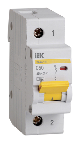 Автоматический выключатель IEK ВА47-100 1P 50А (C) 10кА, MVA40-1-050-C