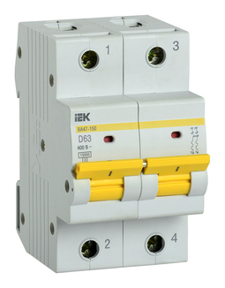 Автоматический выключатель Karat ВА47-150 2P D 63А 15кА IEK