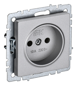 Розетка IEK BRITE, скрытый монтаж, алюминий, BR-R10-10-K47