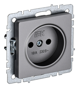 Розетка IEK BRITE, скрытый монтаж, сталь, BR-R10-10-K46