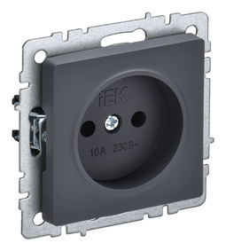 Розетка IEK BRITE, скрытый монтаж, графит, BR-R10-10-K53