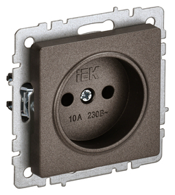 Розетка IEK BRITE, скрытый монтаж, темная бронза, BR-R10-10-K45